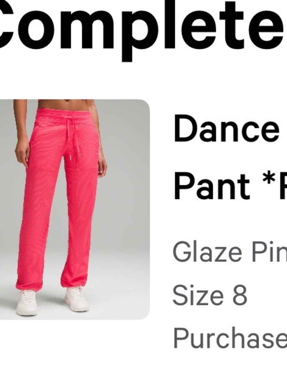 Lululemon dance Studio mid rise Glaze Pink womens Pants size 8